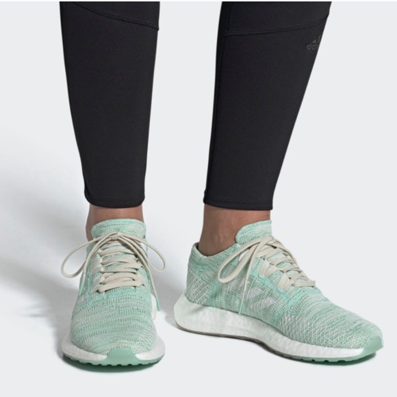 Adidas Pureboost Go Clear Mint Lace Up Low Top Running Shoes - Picture 8 of 8